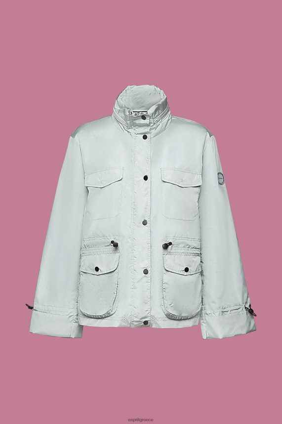 γυναίκες Esprit ανοιχτό υδάτινο πράσινο ανακυκλωμένο: αδιάβροχο μπουφάν με κουκούλα μπουφάν 0J044P95