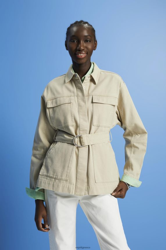 γυναίκες Esprit άμμος σακάκι twill με ζώνη μπουφάν 0J044P292