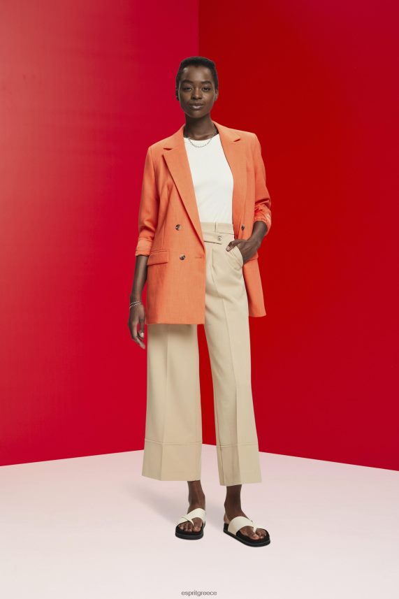 γυναίκες Esprit πορτοκαλοκόκκινο μεγάλο μπλέιζερ με διπλό στήθος παλτό 0J044P313