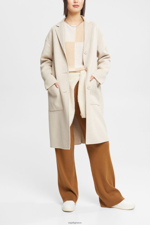 γυναίκες Esprit κρεμ μπεζ παλτό από μείγμα μαλλί παλτό 0J044P561
