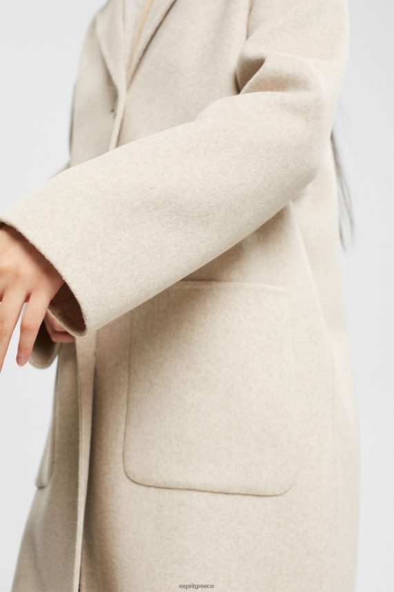 γυναίκες Esprit κρεμ μπεζ παλτό από μείγμα μαλλί παλτό 0J044P561