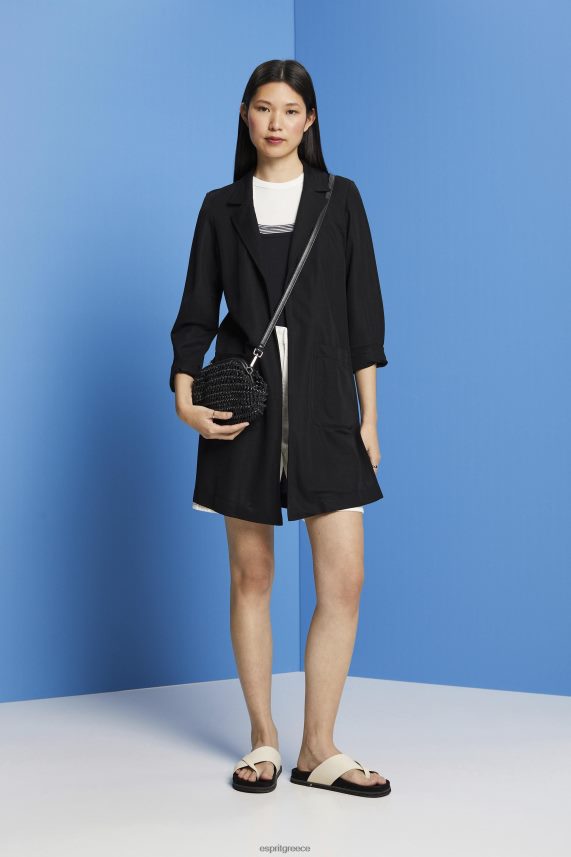 γυναίκες Esprit μαύρος μακρύ μπλέιζερ ζέρσεϊ, lenzing ecovero παλτό 0J044P240