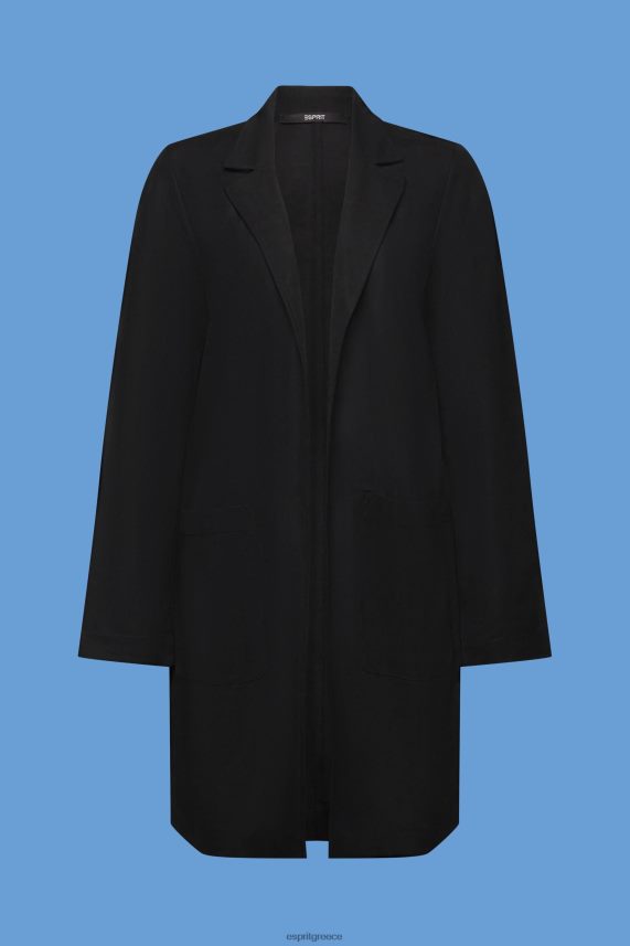 γυναίκες Esprit μαύρος μακρύ μπλέιζερ ζέρσεϊ, lenzing ecovero παλτό 0J044P240