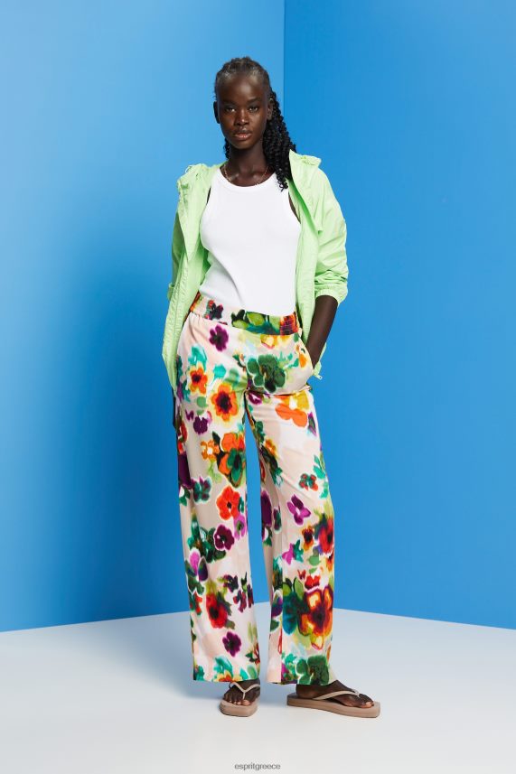 γυναίκες Esprit άσπρο παντελόνι με φλοράλ στάμπα παντελόνι & παντελόνι 0J044P131