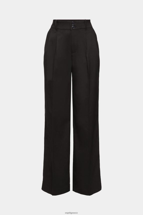 γυναίκες Esprit μαύρος ψηλό ψηλό φαρδύ παντελόνι παντελόνι & παντελόνι 0J044P246