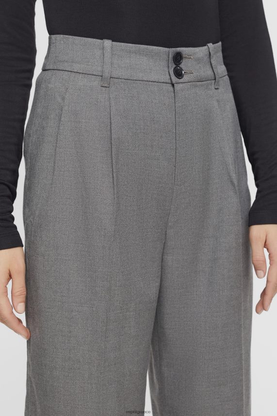 γυναίκες Esprit ανθρακίτης ψηλό ψηλό φαρδύ παντελόνι παντελόνι & παντελόνι 0J044P247