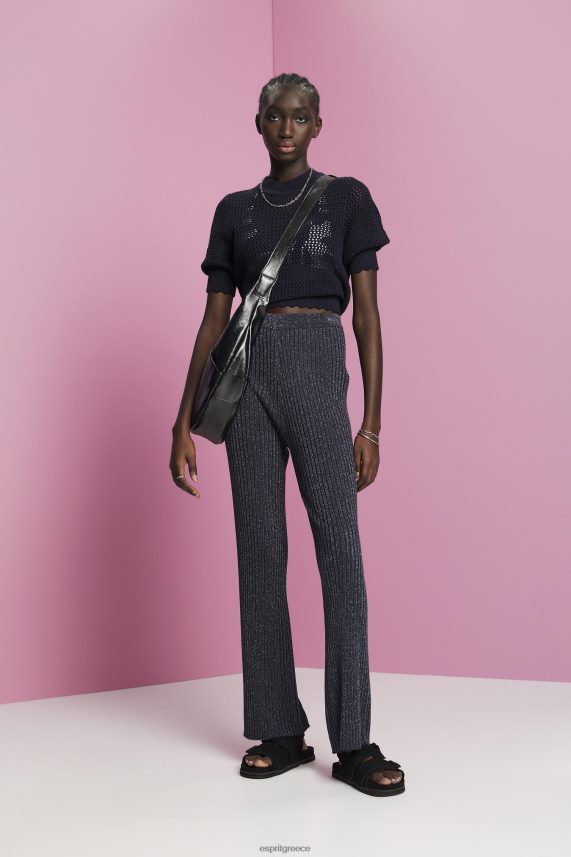 γυναίκες Esprit ΠΟΛΕΜΙΚΟ ΝΑΥΤΙΚΟ γκλίτερ πλεκτό παντελόνι παντελόνι & παντελόνι 0J044P259