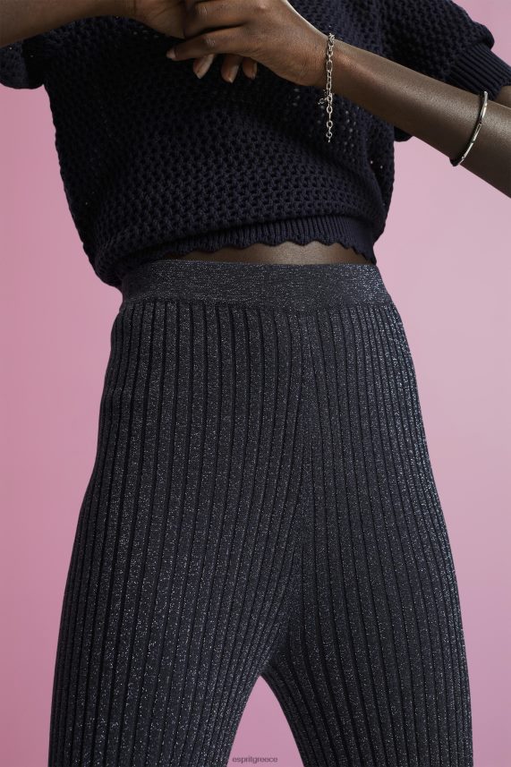 γυναίκες Esprit ΠΟΛΕΜΙΚΟ ΝΑΥΤΙΚΟ γκλίτερ πλεκτό παντελόνι παντελόνι & παντελόνι 0J044P259