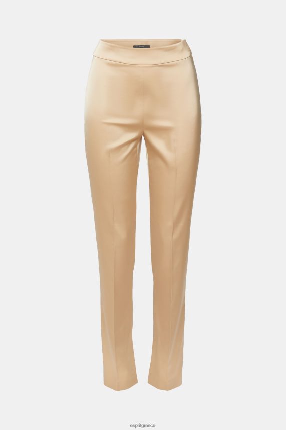 γυναίκες Esprit κρεμ μπεζ ψηλό παντελόνι με σπαστό στρίφωμα παντελόνι & παντελόνι 0J044P326