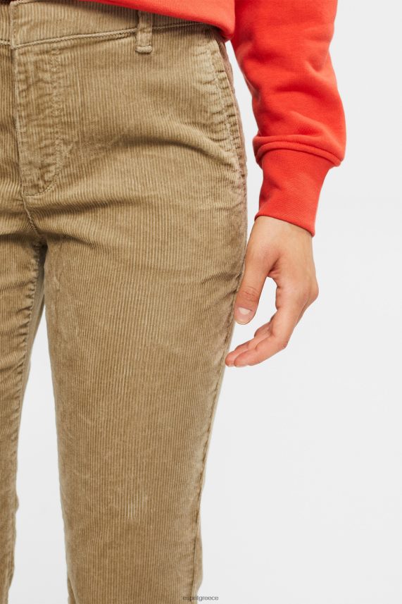 γυναίκες Esprit ωχρό χακί παντελόνι από κορδόνι παντελόνι & παντελόνι 0J044P346