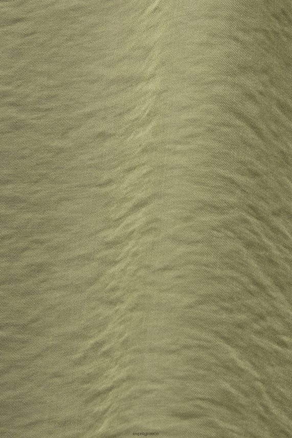 γυναίκες Esprit ελαφρύ χακί σατέν φαρδύ παντελόνι παντελόνι & παντελόνι 0J044P91