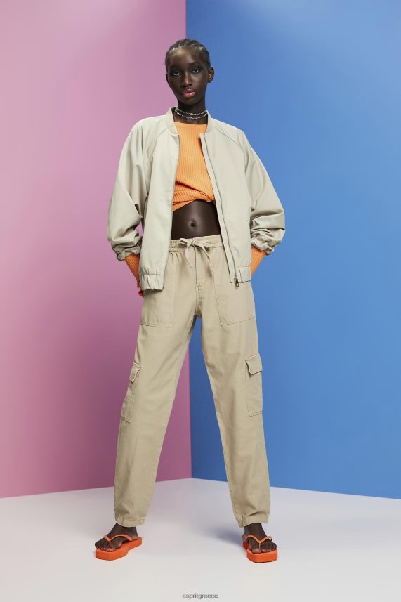 γυναίκες Esprit σκονισμένο πράσινο παντελόνι cargo μεικτό ύφασμα με τένσελ παντελόνι & παντελόνι 0J044P265