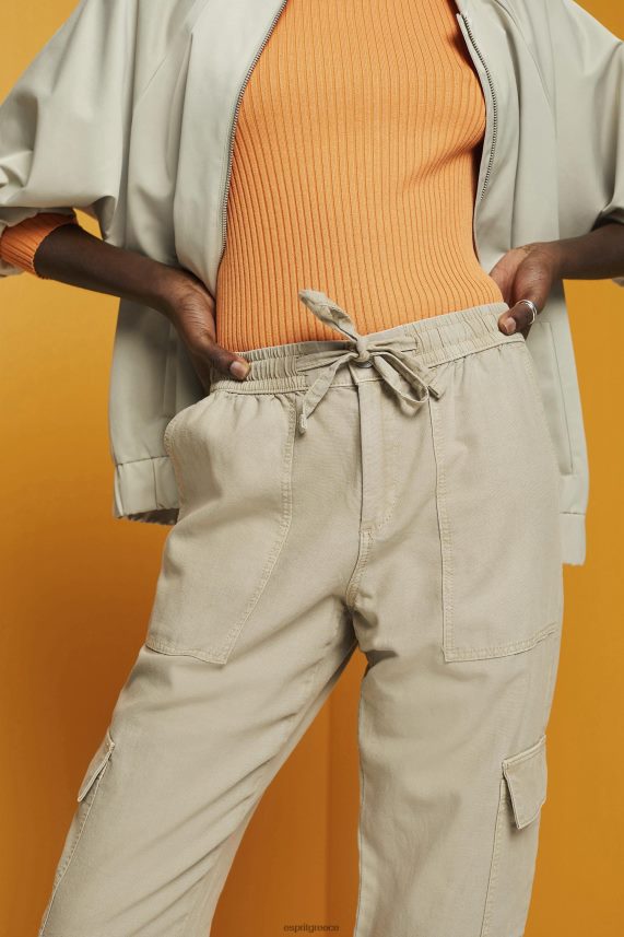 γυναίκες Esprit σκονισμένο πράσινο παντελόνι cargo μεικτό ύφασμα με τένσελ παντελόνι & παντελόνι 0J044P265