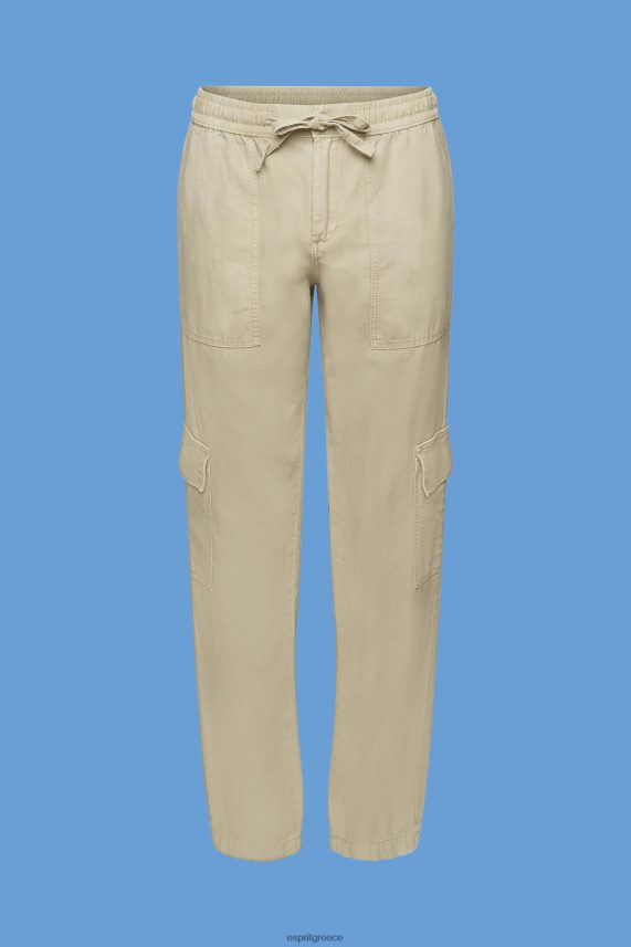 γυναίκες Esprit σκονισμένο πράσινο παντελόνι cargo μεικτό ύφασμα με τένσελ παντελόνι & παντελόνι 0J044P265