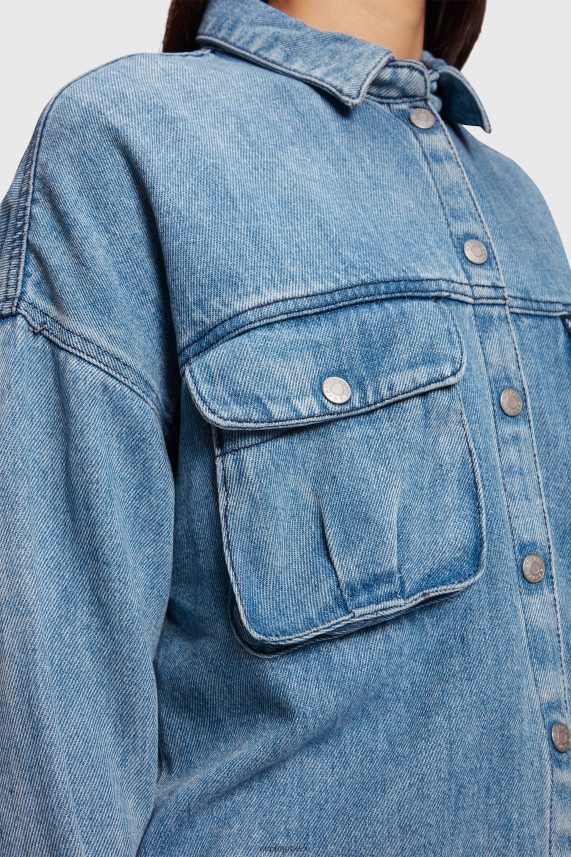 γυναίκες Esprit πλύσιμο με μπλε φως casual τζιν πουκάμισο πουκάμισα 0J044P485