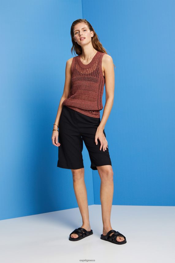 γυναίκες Esprit τερρακότα αμάνικο μπλουζάκι, μείγμα βαμβακιού πουλόβερ 0J044P106