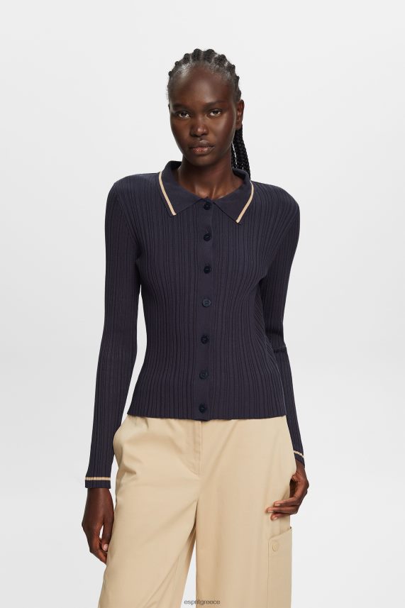 γυναίκες Esprit μπλε βενζίνης πλεκτό πόλο μπλουζάκι μπροστά πουλόβερ 0J044P22