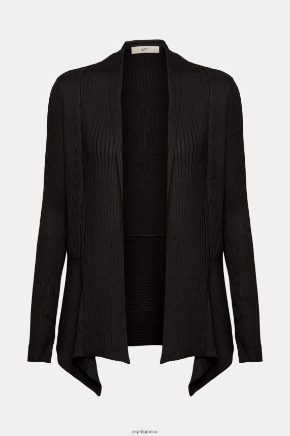 γυναίκες Esprit μαύρος ανακυκλωμένο: ζακέτα με ραβδώσεις με στρίφωμα μαντήλι πουλόβερ 0J044P23