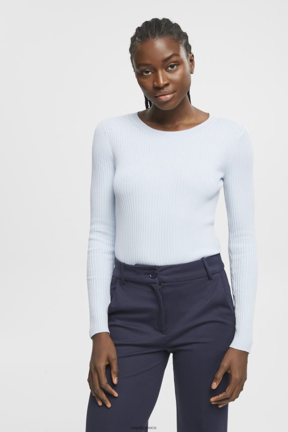 γυναίκες Esprit παστέλ μπλε ραβδωτό άλτης πουλόβερ 0J044P274