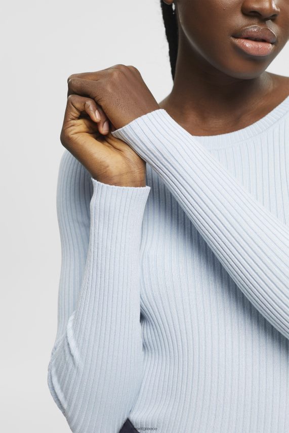 γυναίκες Esprit παστέλ μπλε ραβδωτό άλτης πουλόβερ 0J044P274