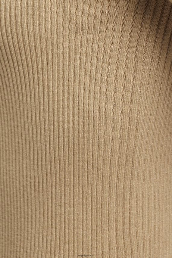 γυναίκες Esprit άμμος κοντομάνικο πουλόβερ με ραβδώσεις πουλόβερ 0J044P318