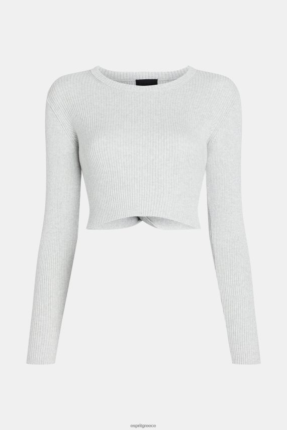 γυναίκες Esprit άσπρο μεταλλικό πουλόβερ με στριφτή πλάτη πουλόβερ 0J044P357