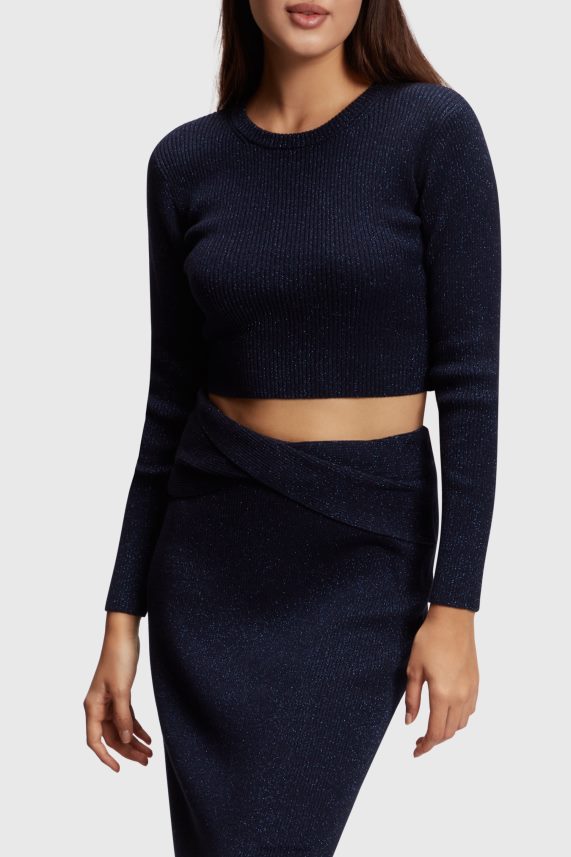 γυναίκες Esprit ΠΟΛΕΜΙΚΟ ΝΑΥΤΙΚΟ μεταλλικό πουλόβερ με στριφτή πλάτη πουλόβερ 0J044P358