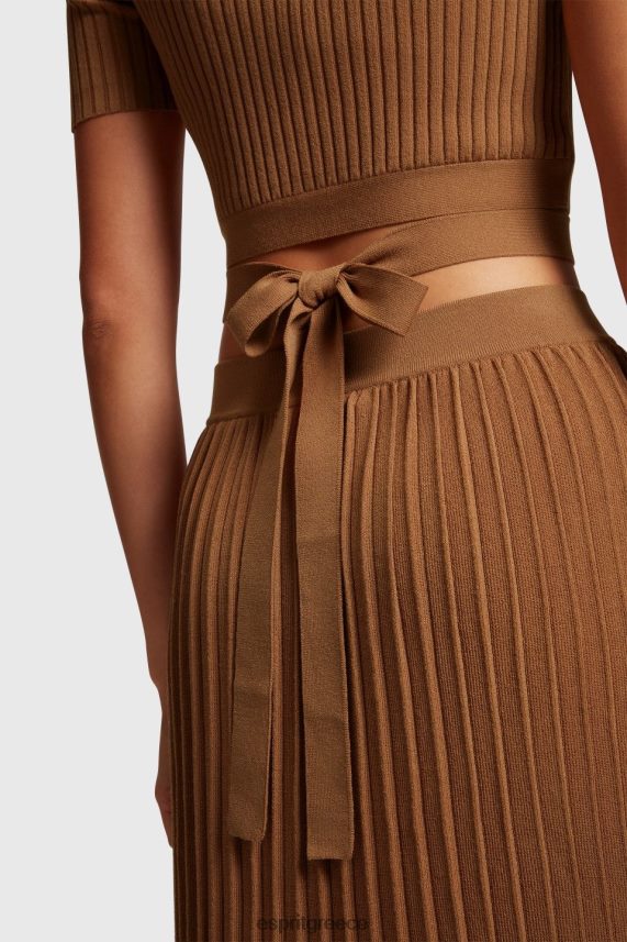 γυναίκες Esprit καφέ πλισέ τοπ πουλόβερ 0J044P375