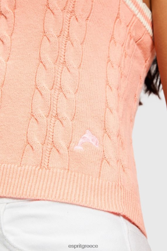 γυναίκες Esprit ροζ δελφίνι με λογότυπο με καλώδιο πουλόβερ καμιζόλα πουλόβερ 0J044P410