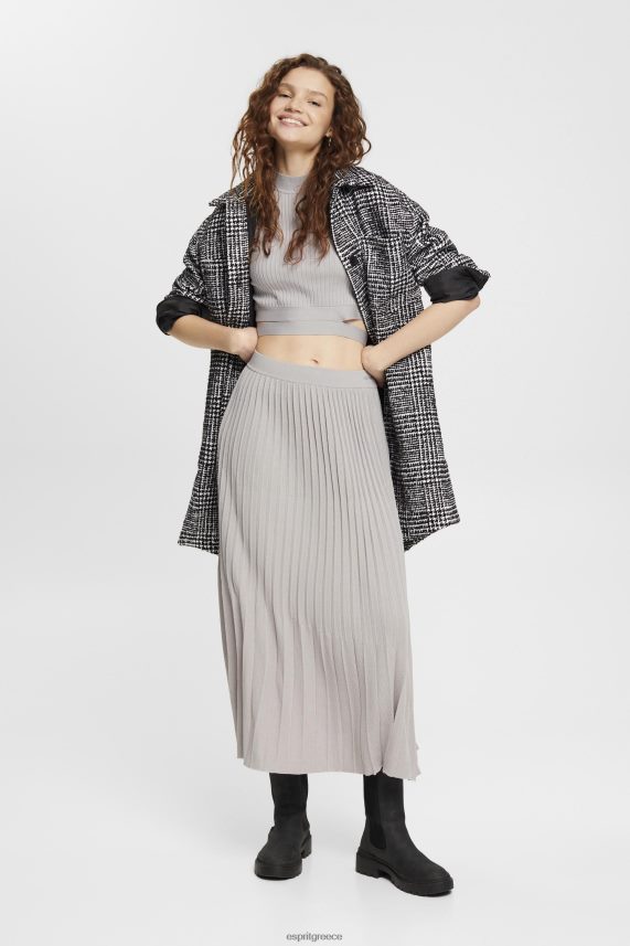 γυναίκες Esprit μέτριο γκρι πλισέ τοπ πουλόβερ 0J044P469