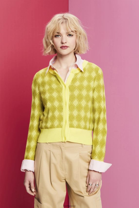 γυναίκες Esprit άσπρο ζακέτα argyle πουλόβερ 0J044P85