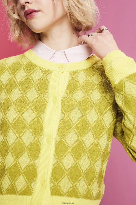 γυναίκες Esprit άσπρο ζακέτα argyle πουλόβερ 0J044P85