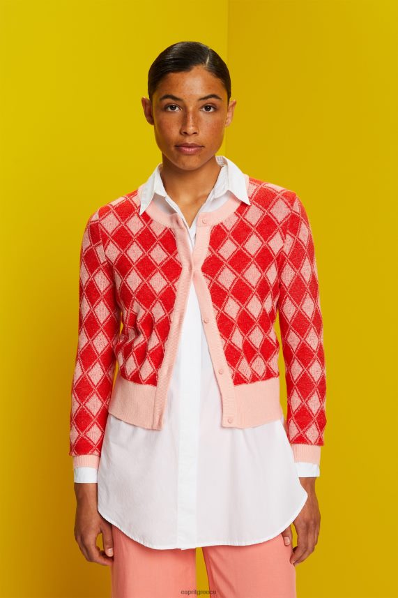 γυναίκες Esprit άσπρο ζακέτα argyle πουλόβερ 0J044P86