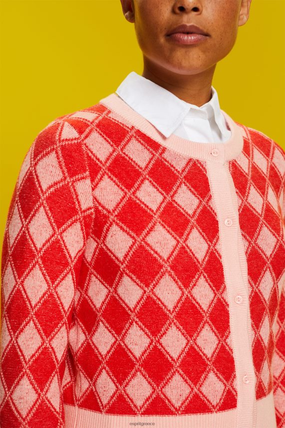 γυναίκες Esprit άσπρο ζακέτα argyle πουλόβερ 0J044P86