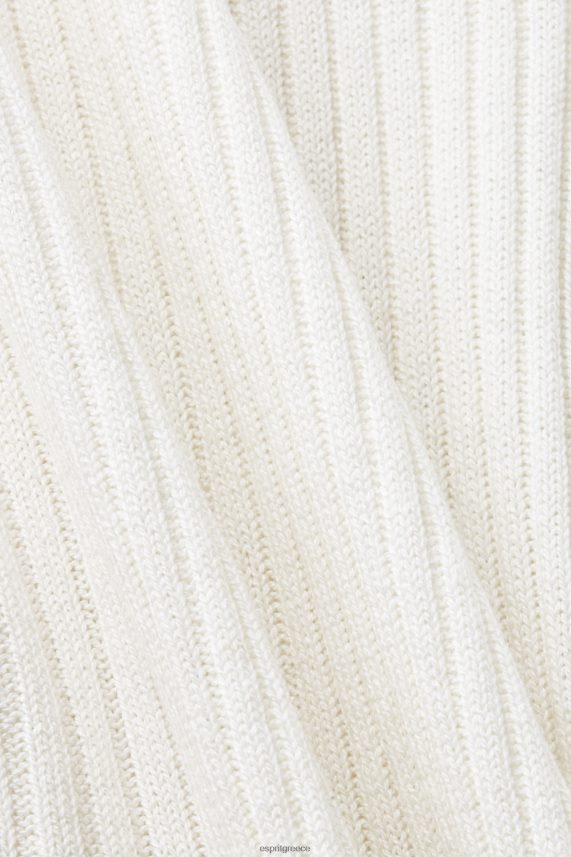 γυναίκες Esprit υπόλευκο ραβδωτό, αμάνικο jumper, λινό μείγμα πουλόβερ 0J044P108