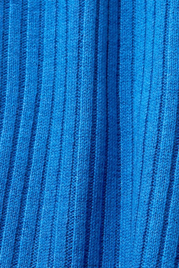 γυναίκες Esprit γαλάζιο ραβδωτό, αμάνικο jumper, λινό μείγμα πουλόβερ 0J044P109