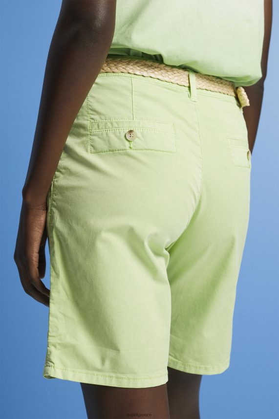 γυναίκες Esprit πράσινο εσπεριδοειδών σορτς με πλεκτή ζώνη ραφίας σορτς 0J044P263