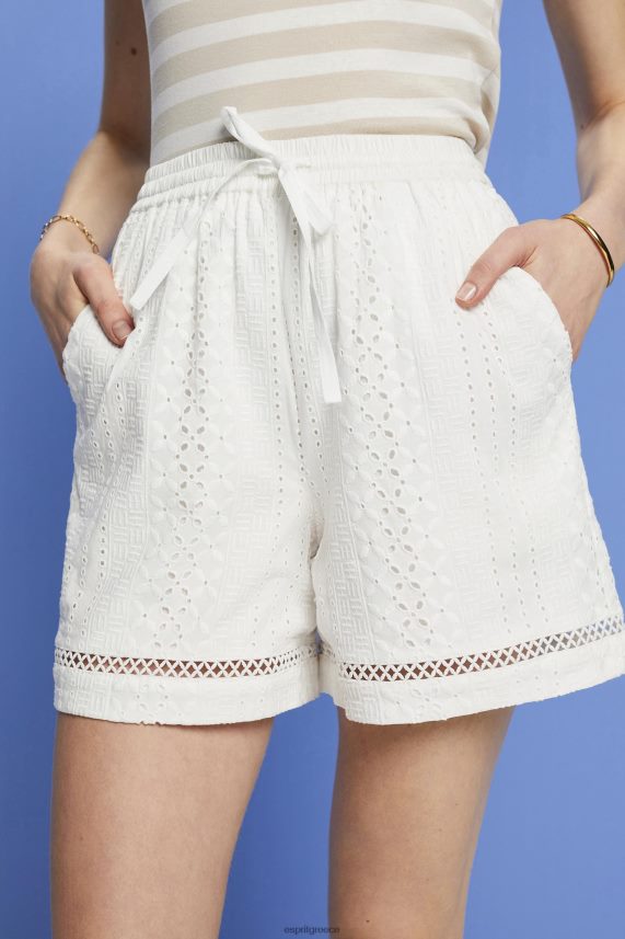 γυναίκες Esprit άσπρο κεντητό σορτς, lenzing ecovero σορτς 0J044P211