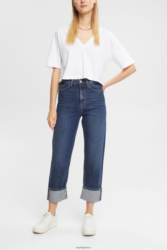 γυναίκες Esprit μπλε μέτριο πλύσιμο ψηλόμεσο τζιν με χαλαρή εφαρμογή τζην 0J044P325