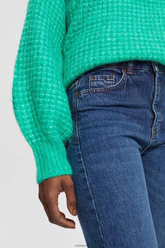 γυναίκες Esprit μπλε μέτριο πλύσιμο ψηλό ίσιο τζιν τζην 0J044P337