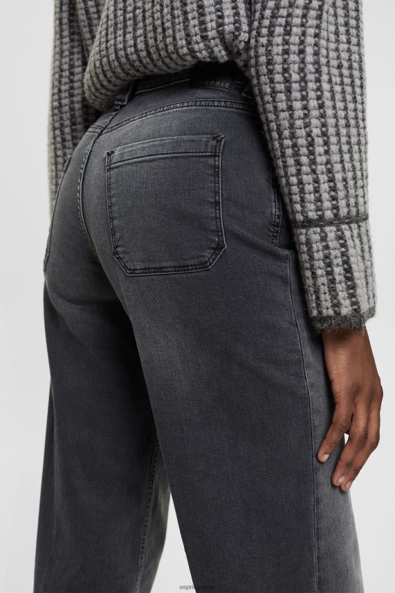 γυναίκες Esprit μαύρο μέτριο πλύσιμο ψηλό ψηλό φαρδύ τζιν τζην 0J044P449