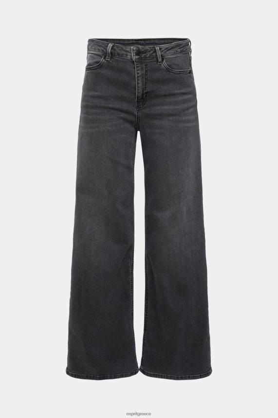 γυναίκες Esprit μαύρο μέτριο πλύσιμο ψηλό ψηλό φαρδύ τζιν τζην 0J044P449