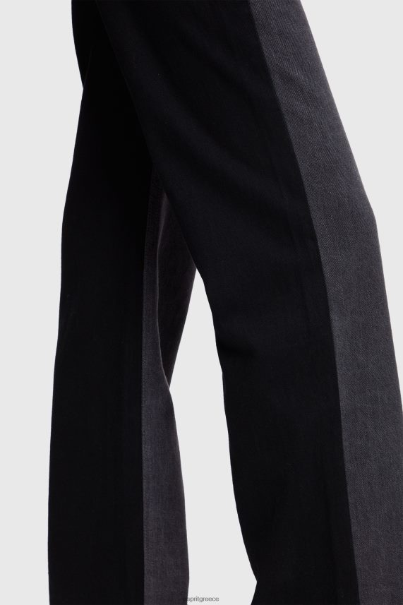 γυναίκες Esprit μαύρο μέτριο πλύσιμο Παντελόνι εργασίας με ψηλό ίσιο πόδι της δεκαετίας του '90 τζην 0J044P365