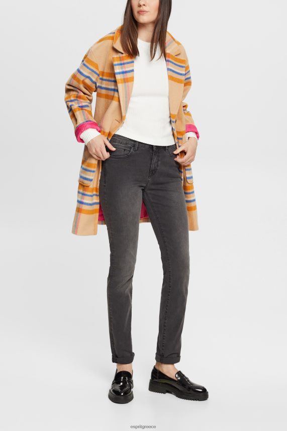 γυναίκες Esprit γκρι σκούρο πλύσιμο ψηλόμεσο slim fit stretch τζιν, dual max τζην 0J044P398