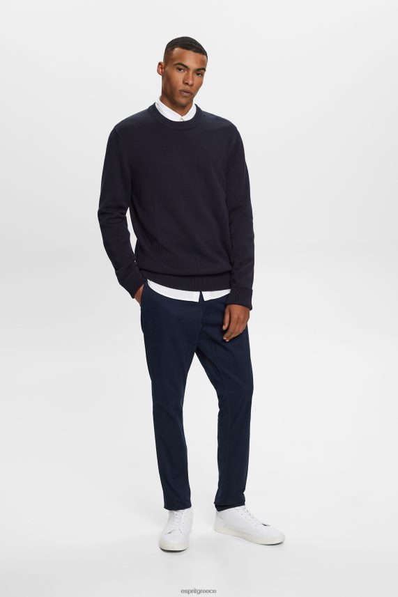 άνδρες Esprit ΠΟΛΕΜΙΚΟ ΝΑΥΤΙΚΟ βαμβακερή φούτερ με λαιμόκοψη φούτερ & φούτερ 0J044P579