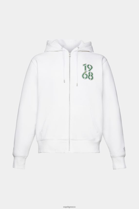 άνδρες Esprit άσπρο ολόσωμο φούτερ με φερμουάρ φούτερ & φούτερ 0J044P634