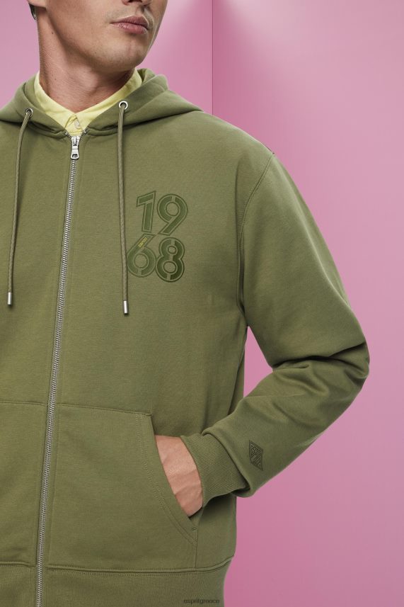άνδρες Esprit ελιά ολόσωμο φούτερ με φερμουάρ φούτερ & φούτερ 0J044P636