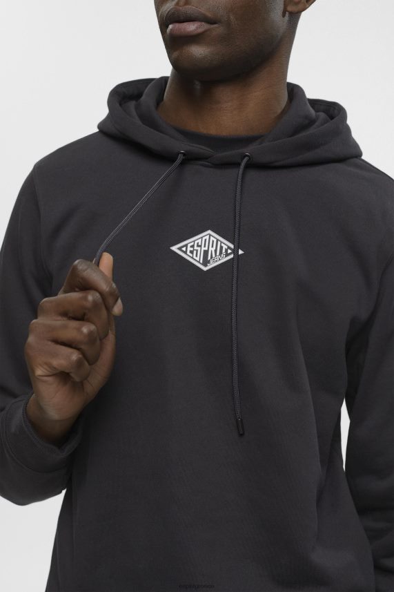άνδρες Esprit μαύρος κουκούλα με λογότυπο τύπωμα στο στήθος φούτερ & φούτερ 0J044P638