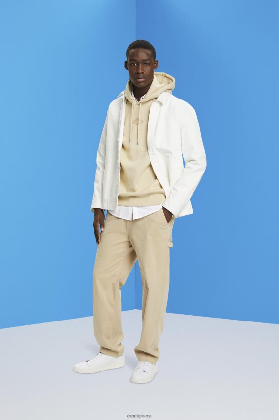 άνδρες Esprit μπεζ κουκούλα με λογότυπο τύπωμα στο στήθος φούτερ & φούτερ 0J044P639