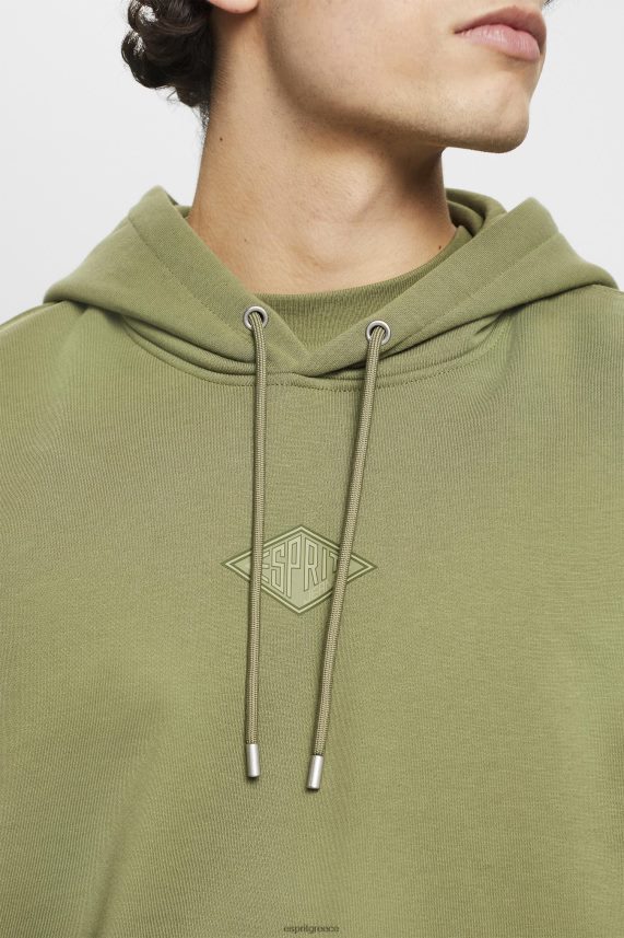 άνδρες Esprit ελιά κουκούλα με λογότυπο τύπωμα στο στήθος φούτερ & φούτερ 0J044P640
